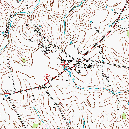 Topographic Map of Manse School (historical), KY