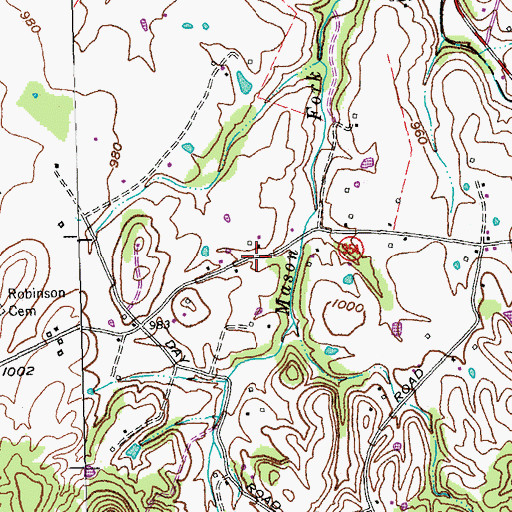 Topographic Map of Mason Fork Baptist Church (historical), KY