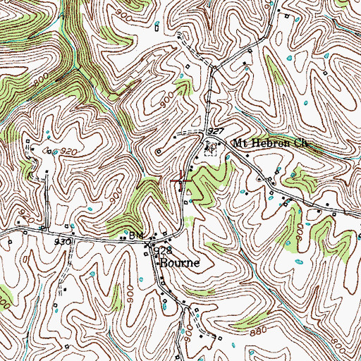 Topographic Map of Mount Hebron High School (historical), KY