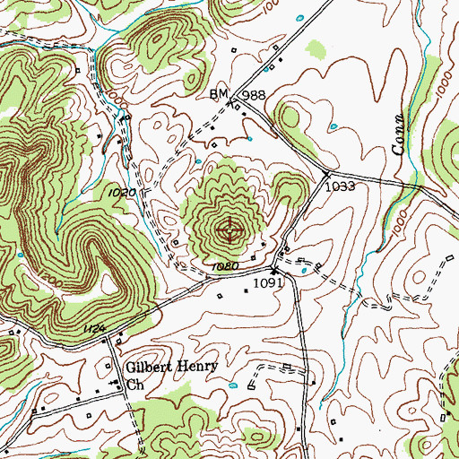 Topographic Map of Pine Knob, KY