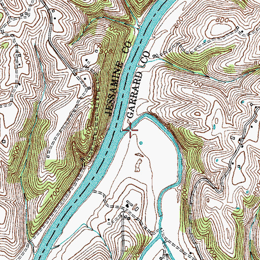 Topographic Map of Sugar Creek Ferry (historical), KY