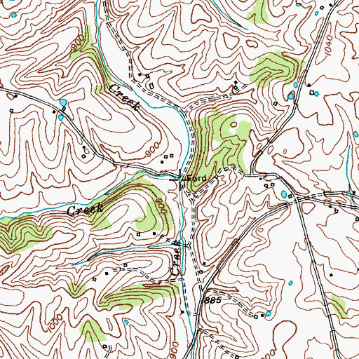 Topographic Map of The Forks of Back Creek, KY