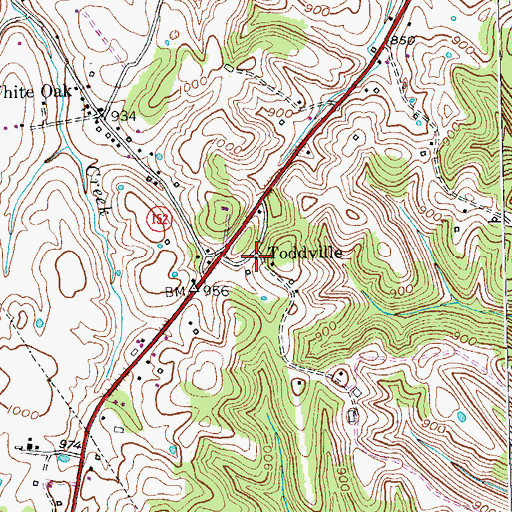 Topographic Map of Toddville Post Office (historical), KY