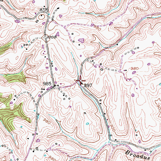 Topographic Map of Walkers School (historical), KY