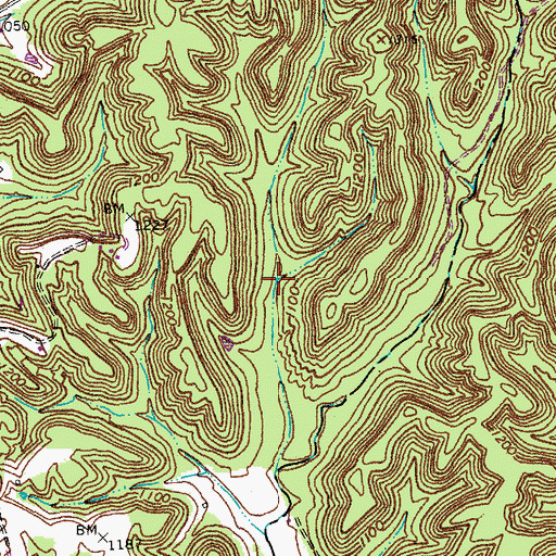 Topographic Map of Wolf Branch, KY
