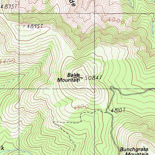 Topographic Map of Bales Mountain, CA