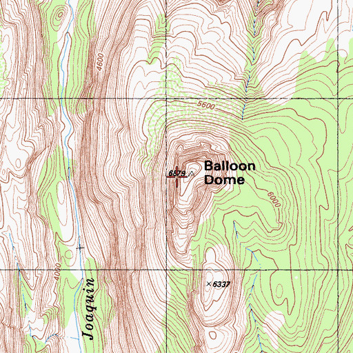 Topographic Map of Balloon Dome, CA