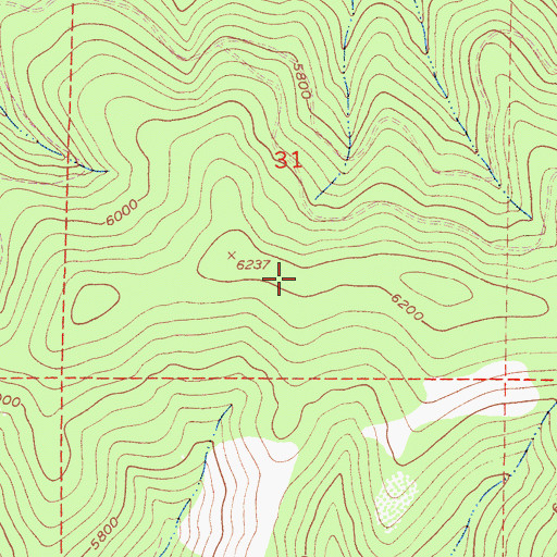 Topographic Map of Baltic Ridge, CA