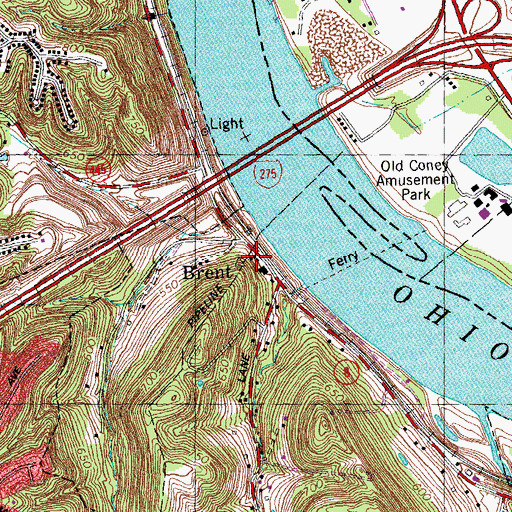 Topographic Map of Brent Post Office (historical), KY