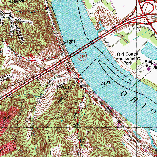 Topographic Map of Brent Railroad Station (historical), KY
