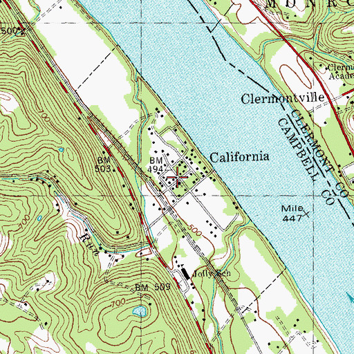 Topographic Map of California Post Office (historical), KY