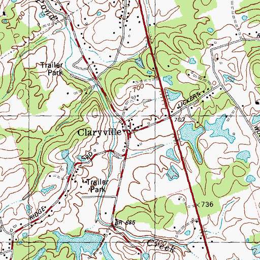 Topographic Map of Claryville Post Office (historical), KY