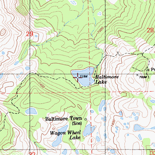 Topographic Map of Baltimore Lake, CA