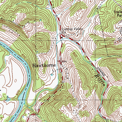 Topographic Map of Hawthorne Post Office (historical), KY
