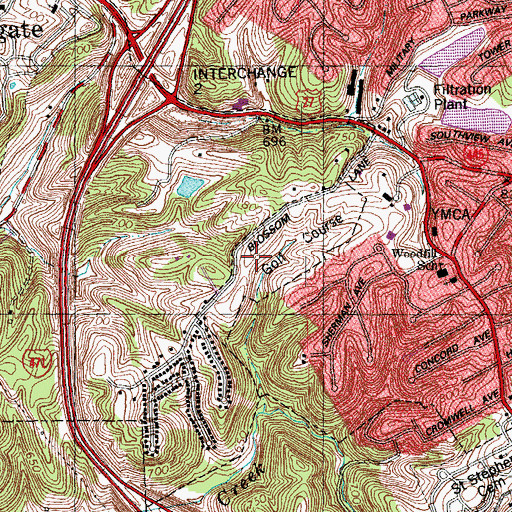 Topographic Map of Highland Country Club, KY