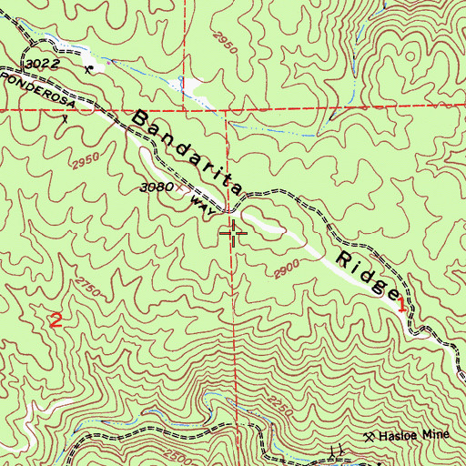 Topographic Map of Bandarita Ridge, CA