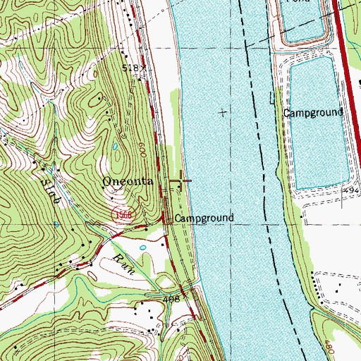 Topographic Map of Oneonta Post Office (historical), KY