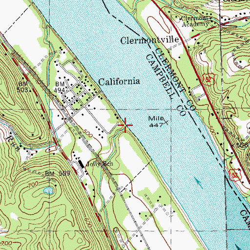 Topographic Map of Oregon Landing (historical), KY