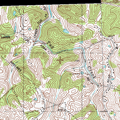 Topographic Map of Poplar Ridge, KY