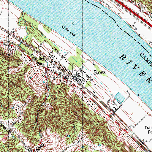 Topographic Map of Ross Post Office (historical), KY