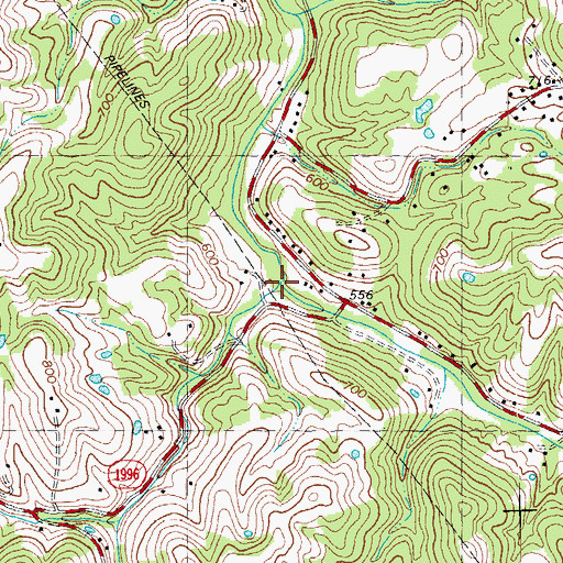Topographic Map of Stevens Branch, KY