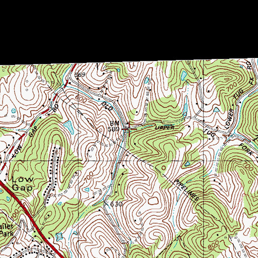 Topographic Map of Tenmile Post Office (historical), KY