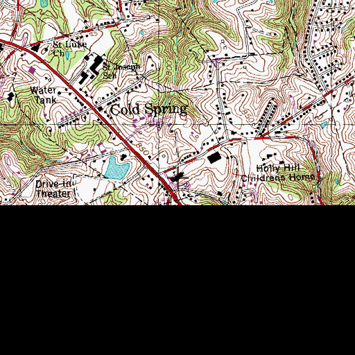 Topographic Map of Walnut Hills Academy (historical), KY