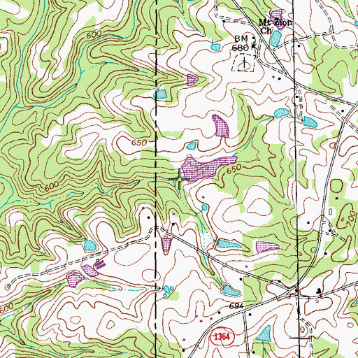 Topographic Map of Occaneechi-Saponi State Designated Tribal Statistical Area, NC