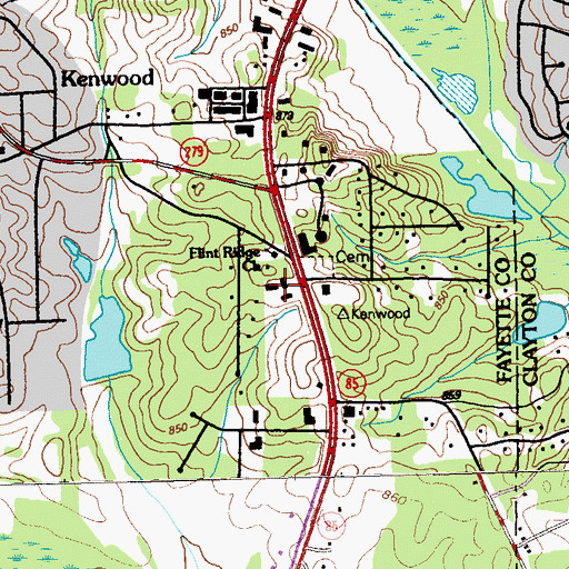 Topographic Map of Deliverance Tabernacle of Praise, GA