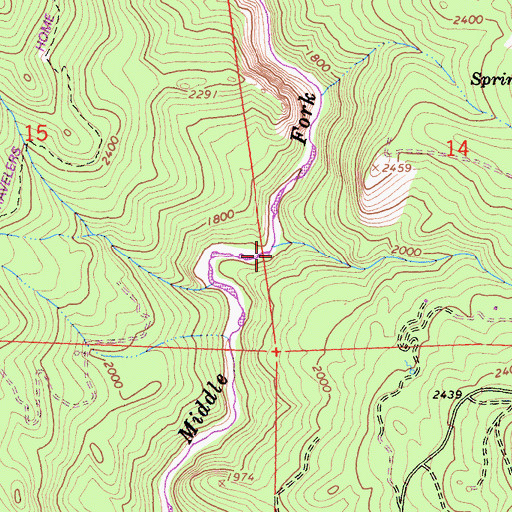Topographic Map of Bar Creek, CA