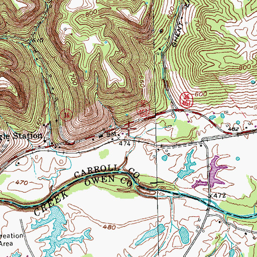 Topographic Map of Johnsons Mill (historical), KY