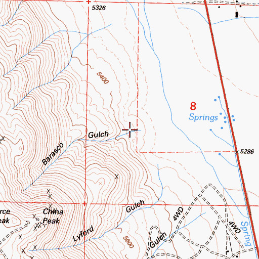 Topographic Map of Barasco Gulch, CA