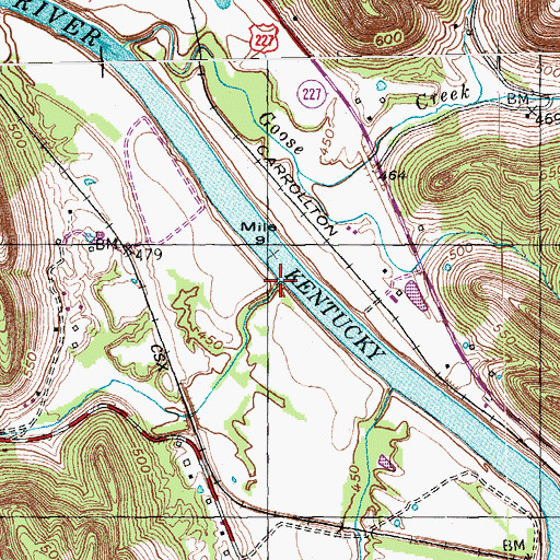 Topographic Map of Camp Creek, KY