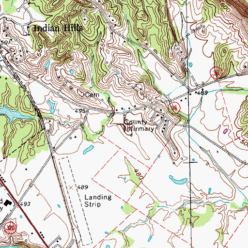 Topographic Map of Carroll County Infirmary (historical), KY