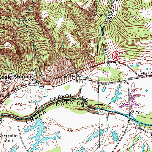 Topographic Map of Eagle Station Post Office (historical), KY