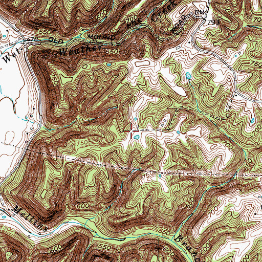 Topographic Map of Happy Hills Christian Service Camp, KY