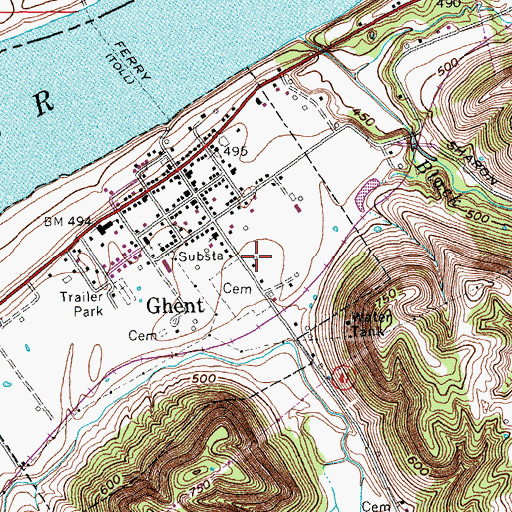 Topographic Map of McCools Creek Baptist Church (historical), KY