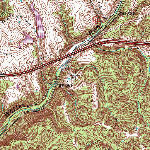 Topographic Map of Whites Run School (historical), KY