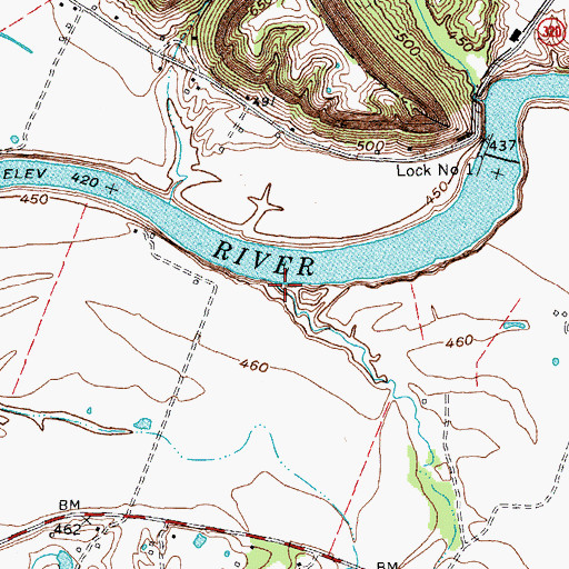 Topographic Map of Wickliffe Ferry (historical), KY