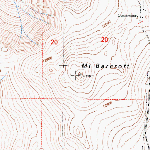 Topographic Map of Mount Barcroft, CA