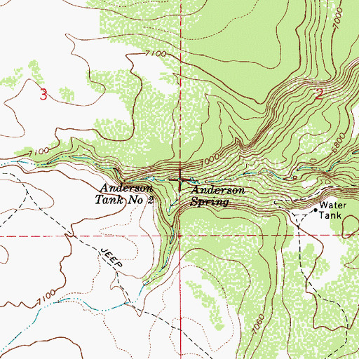 Topographic Map of Anderson Spring, AZ