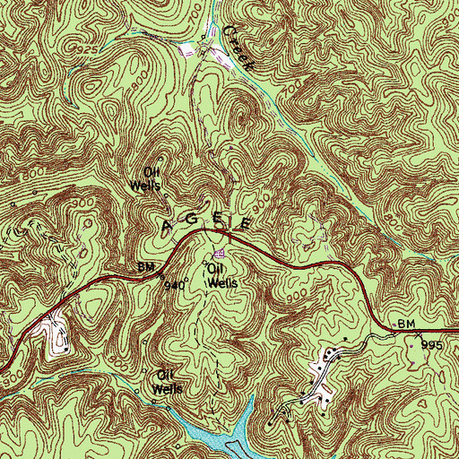 Topographic Map of Ariadne Post Office (historical), KY