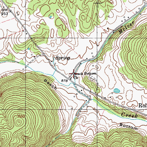 Topographic Map of Beech Bottom School (historical), KY