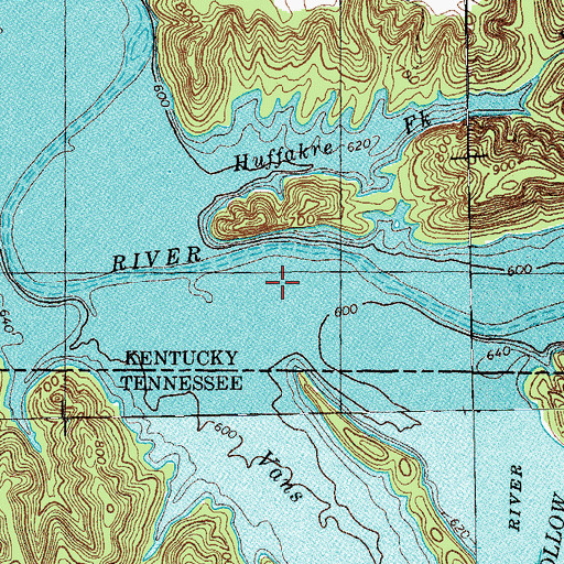 Topographic Map of Bryson Ford (historical), KY