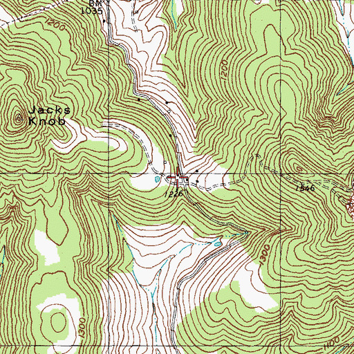 Topographic Map of Wades Gap, KY