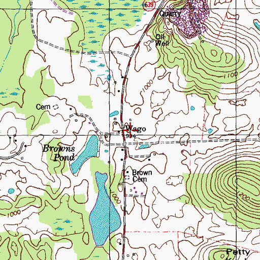 Topographic Map of Wago Post Office (historical), KY
