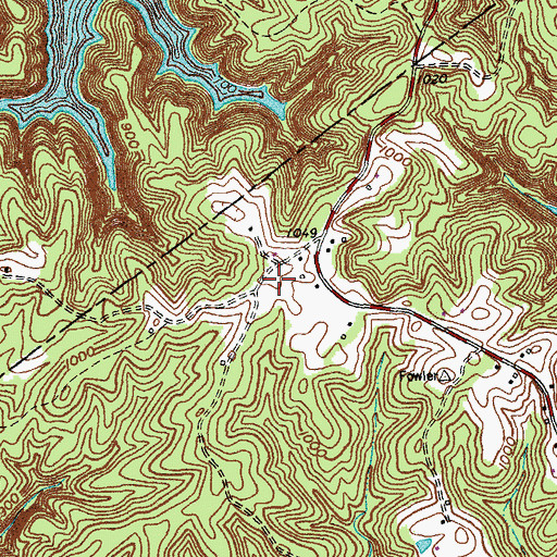 Topographic Map of Watauga Post Office (historical), KY