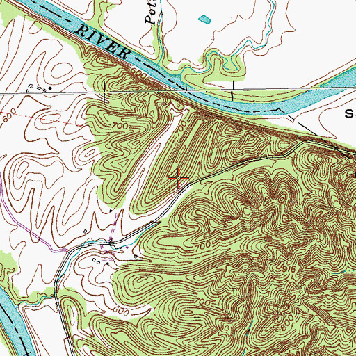 Topographic Map of Wells Bottom School (historical), KY