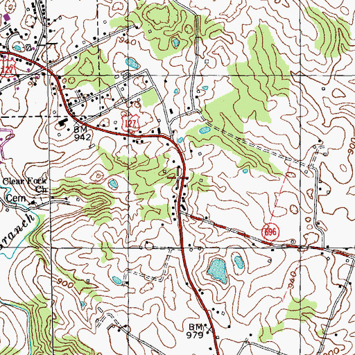 Topographic Map of Clearfork School (historical), KY