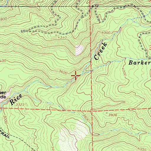 Topographic Map of Barker Creek, CA